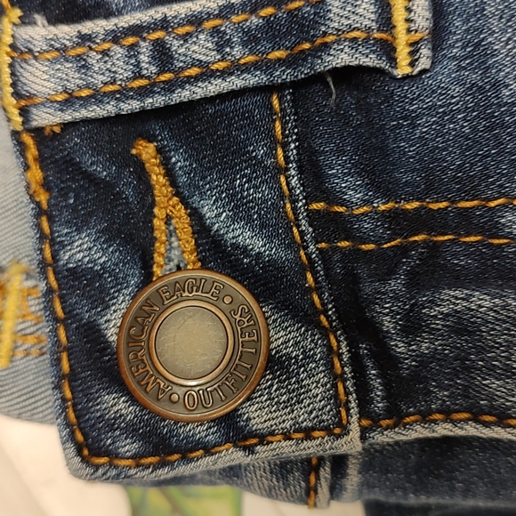 ⛄EUC American Eagle, Dark Rinse, Hi-Rise Skinny, Super Stretch, Jeggings, 00 - Picture 4 of 13